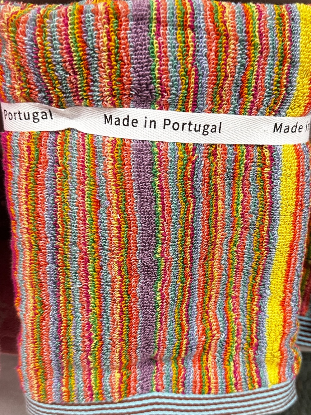 Rachel Zoe set-2 Made in Portugal Multicolor Striped cotton hand towels set